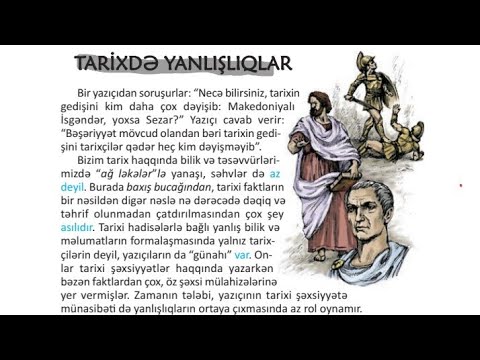 6-cı sinif Azərbaycan dili.tarixdə yanlışlıqlar mətni.səhifə(176,177,178).ismi xəbər