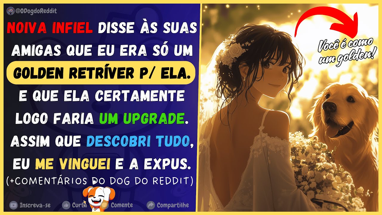Noiva infiel disse que eu era como um Golden Retriever e que ela faria um upgrade quando terminasse.