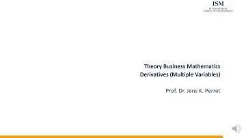 Business Mathematics - Derivatives (Multiple Variables)
