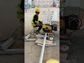 The process of cutting iron using a chainsaw quickly #youtubeshorts