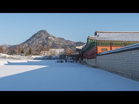 Snowy Morning Walk in Gyeongbokgung Palace, Seoul ❄️