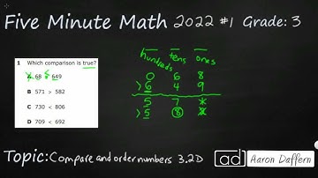3rd Grade STAAR Practice Compare and Order Numbers (3.2D - #8)