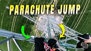 Solo Climbing and Parachute Jump from Electricity Pylon