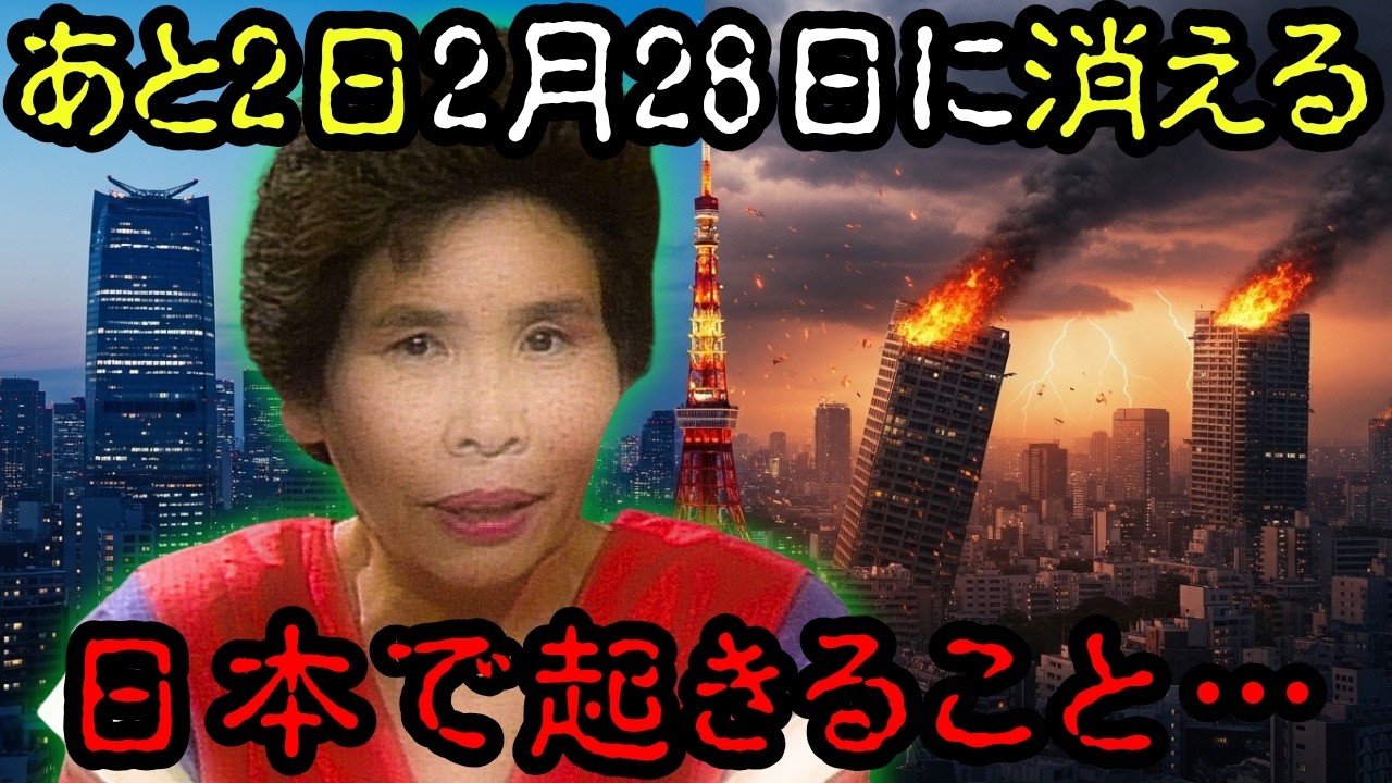 【2026年2月28日緊急警告】宜保愛子の衝撃的な予言…「日常は全て消えてしまう…」日本のヤバい未来の光景！【都市伝説】