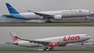 Watching Various LANDING PLANES Up Close at CGK Airport. BOEING 777 , 737 , AIRBUS A330 , A350