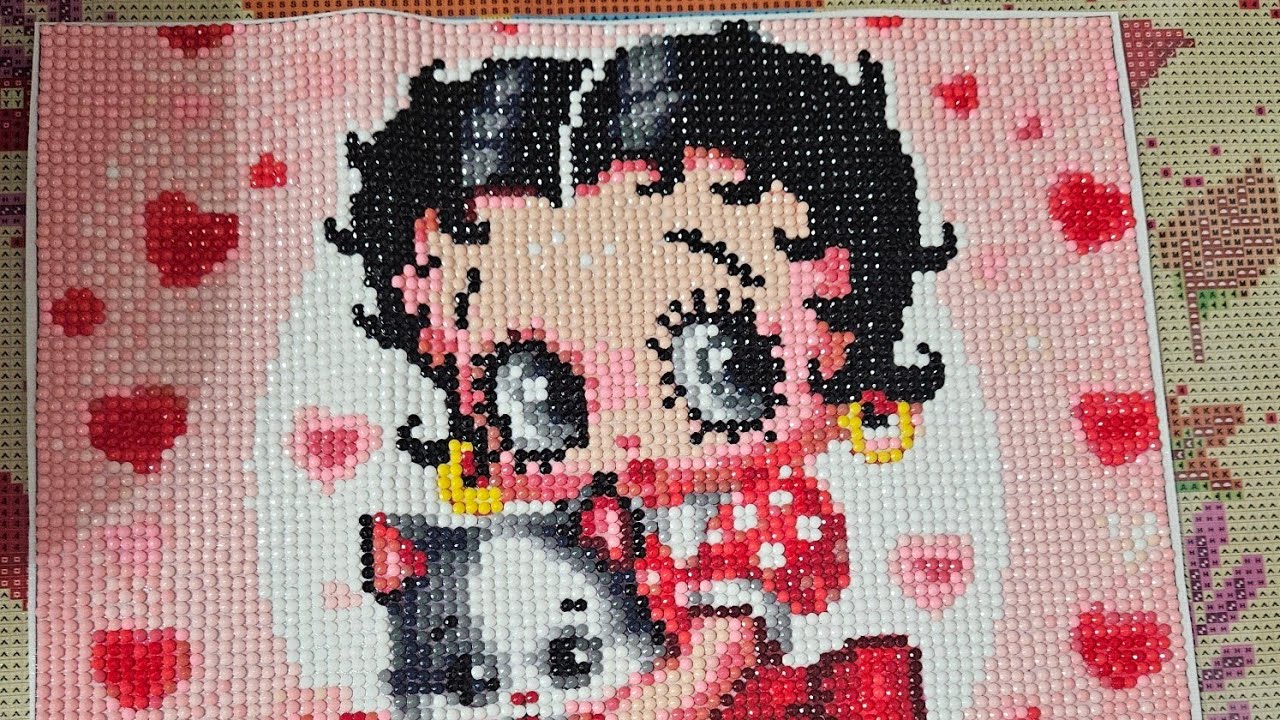 Completed Betty Boop Diamond Painting!💖💎#bettyboop#diamondpainting#diamondpainter#artsandcrafts