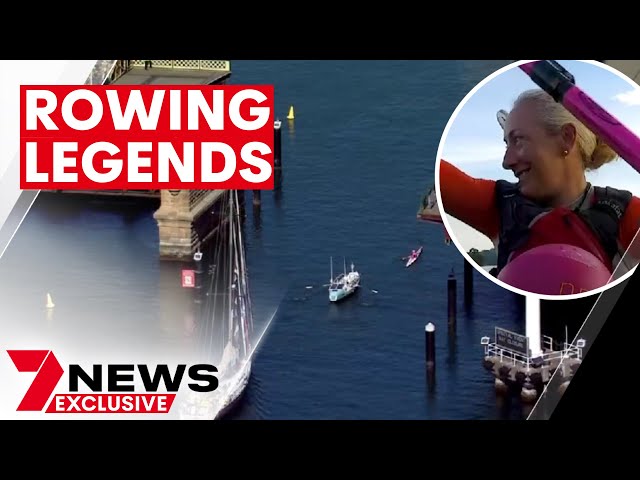 History-making rowers Sarah David and Michelle Lee at the Sydney International Boat Show | 7NEWS class=
