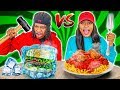 FROZEN VS COOKED FOOD CHALLENGE!