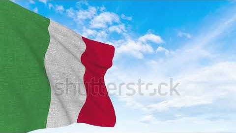 Italy flag waving in the sky