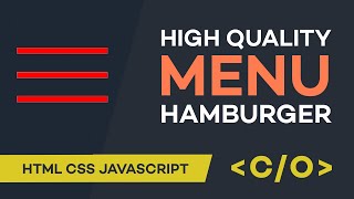 Simple and high quality MENU HAMBURGER with smooth navigation on page and icon animation HTML CSS JS