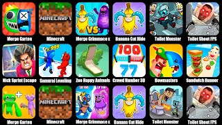 Merge Garten Monsters,Merge Grimmace x Banana Cat,Minecraft,Banana Cat Hide and Seek,Toilet Monster