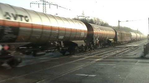 Short manifes freight train with class 189 DB Schenker at Blerick,the NL 27-1-2009