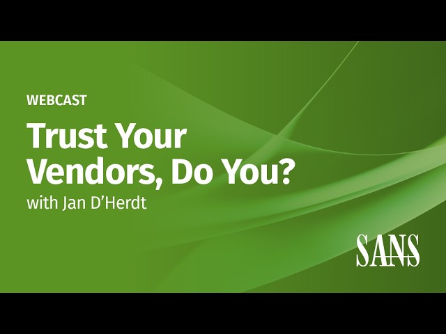 Trust Your Vendors, Do You?