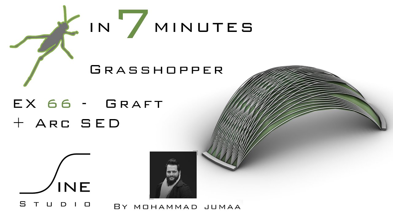 Grasshopper tutorial in 7 minutes - EX 66 - Graft + Arc SED - YouTube