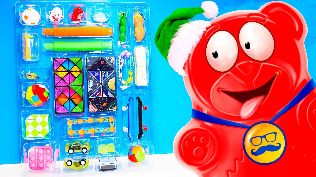 МЕГА НАБОР 25 в 1 АНТИСТРЕССЫ В НОВЫЙ ГОД И ЖЕЛЕЙНЫЙ МЕДВЕДЬ ВАЛЕРА