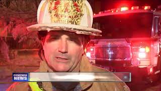 Firefighters are frozen out after two fires