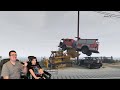 Stealing A Backhoe And Crushing Police Cars And A Firetruck In GTA 5.