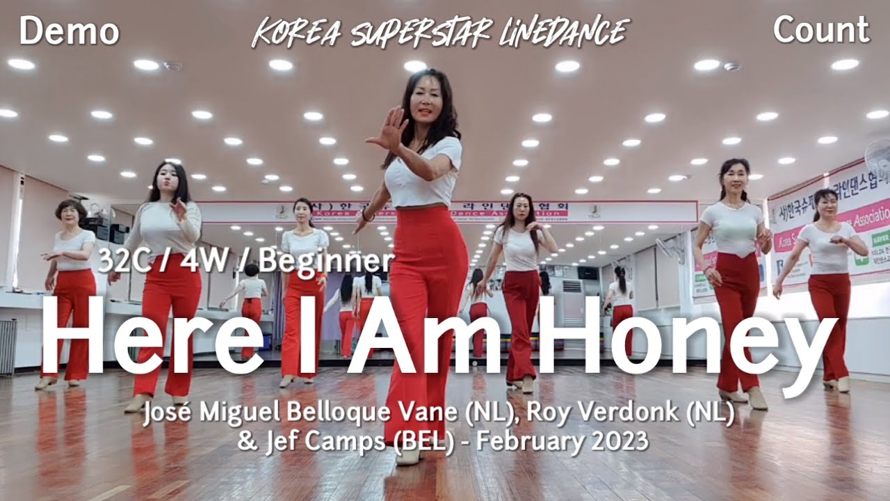 Here I Am Honey Linedance Demo & Count 초급레벨 작품 KSLDA 한국슈퍼스타라인댄스교육협회 💎