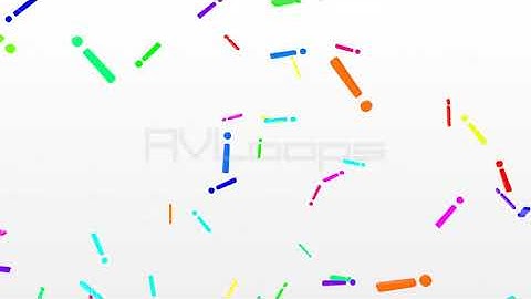 3D Exclamation Points Falling in Slow Motion Rainbow Colors White Backdrop - IncrediVFX - AVloops