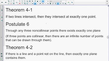 Geometry Lesson 4 Postulates and Theorems about points, lines, and planes