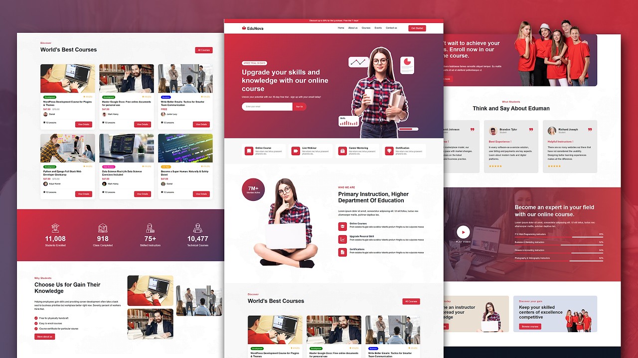 Create A Responsive Education Website Design - HTML / CSS / JavaScript ...