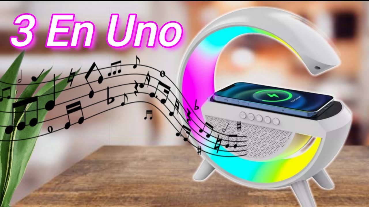 Lampara cargador Altavoz RGB y Bluetooth, todo en uno.