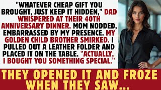 AT PARENTS' ANNIVERSARY DINNER, DAD SAID DON'T EMBARRASS US—SO I HANDed HIM THE RESTAURANT DEED