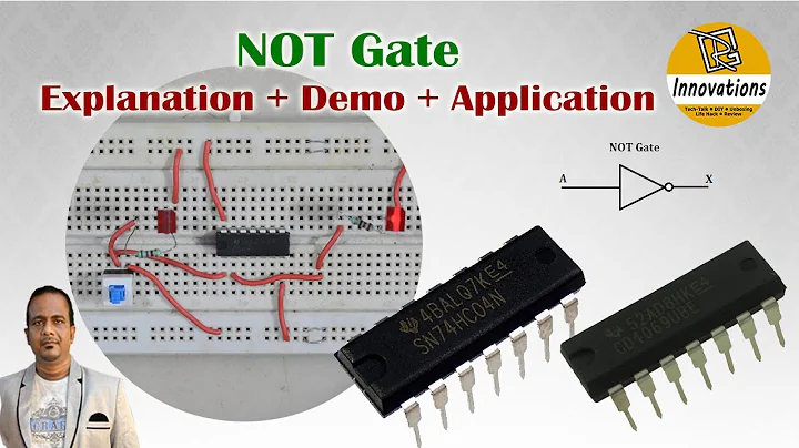 NOT Gate Explanation + Demo + Application | CD4069 | 74HC04 | 74LS04 | 7404 IC | Hex Inverter IC