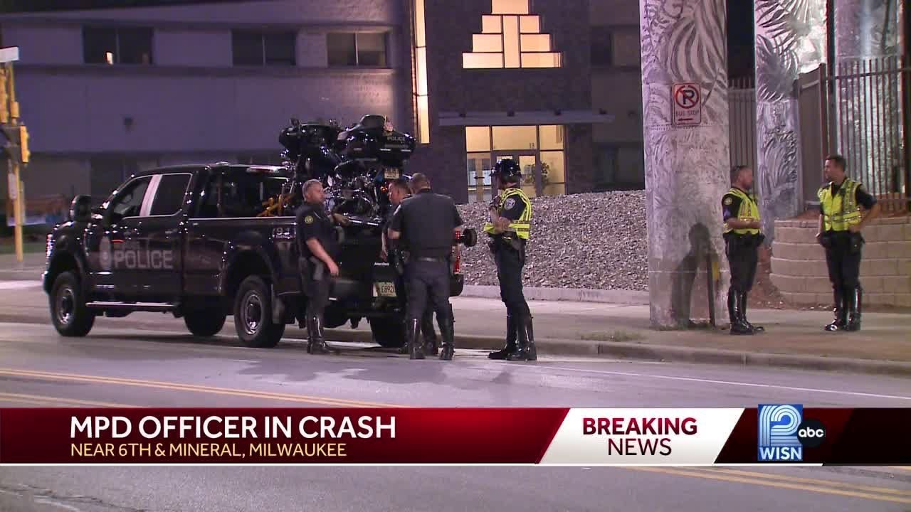 Milwaukee police officer injured in hit and run accident - YouTube