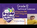 Grade 12 - Technical Science | Work, Energy & Power #2