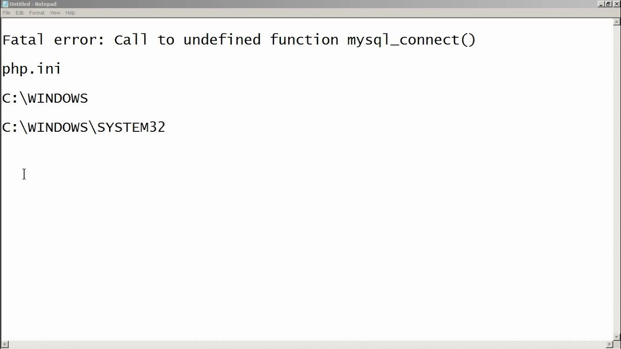 fatal error call to undefined function mysql_connect()