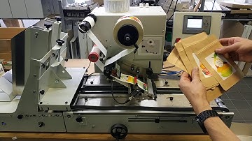 Labelling of small paper zip lock bags with the LAB510 labelling machine