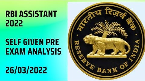 RBI ASSISTANT PRE EXAM