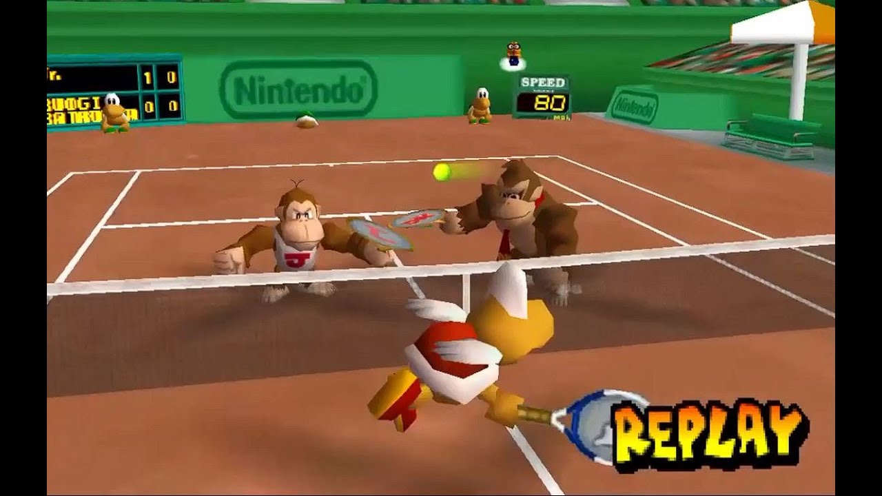Mario Tennis 64 Doubles Flower Cup - Donkey Kong Jr and Donkey Kong