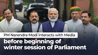 PM Narendra Modi interacts with Media before beginning of Winter Session of Parliament l PMO