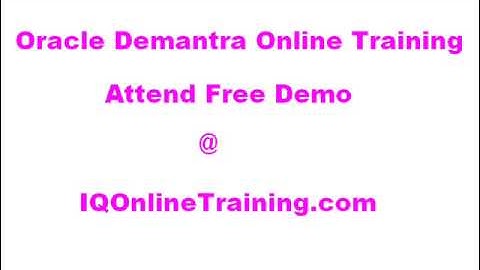 Oracle Demantra Online Training From India