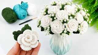 Easy Crochet Rose Tutorial Mini Flowers for Hair Clips and Accessories | Step-by-Step #crochet #rose