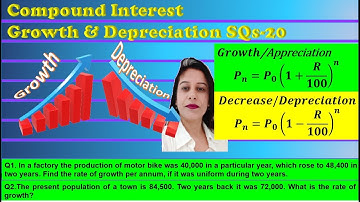 Growth & Depreciation-Compound Interest-SQs 20- DAV Math- Class 8- Find the rate of growth per annum