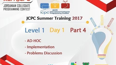 JCPC Training 2017 - Level 1 - Day 1 - Part 4 - Ibraheem Tuffaha: Implementation
