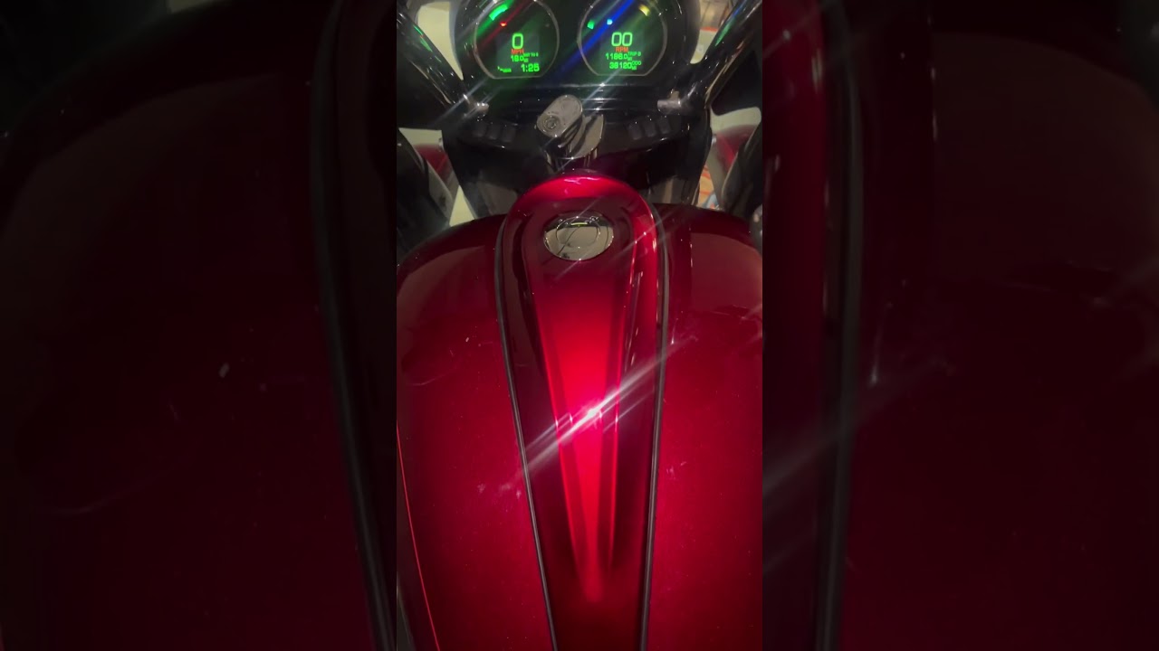 We swapped the tank dash console on the Harley