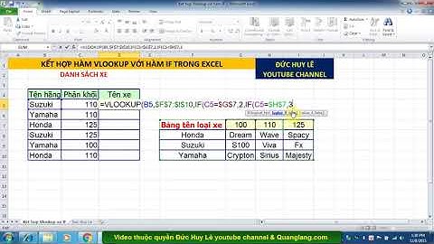 Kết hợp hàm Vlookup với hàm If trong Excel