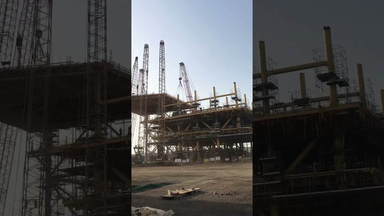 Heavyweight topside offshore platforms erection  using 13 cranes 