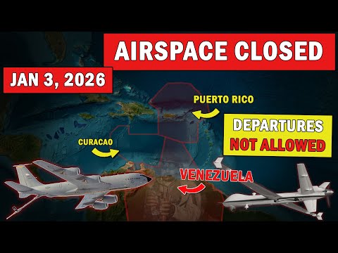 RADIO AUDIO During and After Venezuela Attacks | Airspace Closed