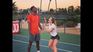 Monfils and Elina are playing ping pong FUNNY