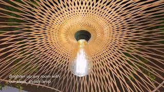 Bamboo Lampshade | Pendant Lamp | Boho Pendant Lamp | Cane Lamps for Bedroom | Rattan Lampshade