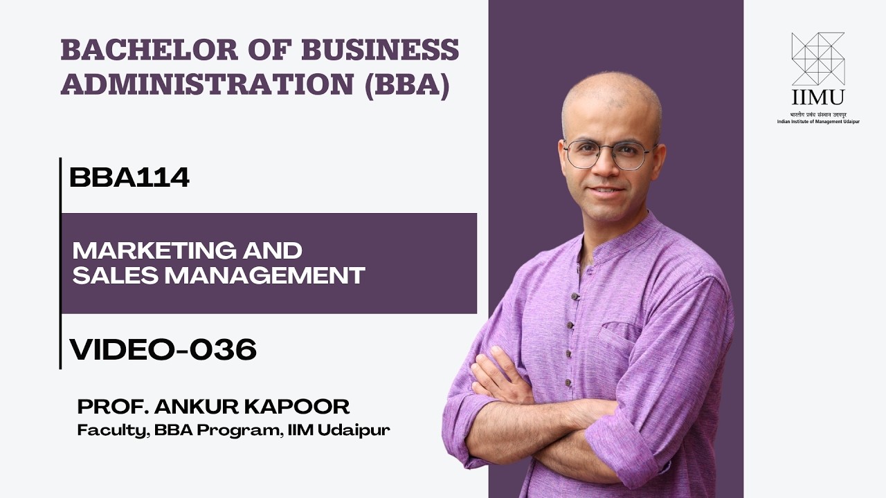 ⁣BBA114-036 (Prof. Ankur) Marketing and Sales Management