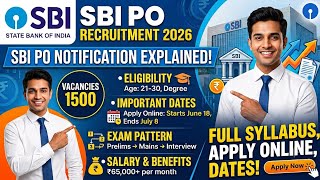 SBI PO Notification 2026 Out! 🔥 1500 Vacancies, Syllabus &amp; Exam Pattern Explained!#sbipo 