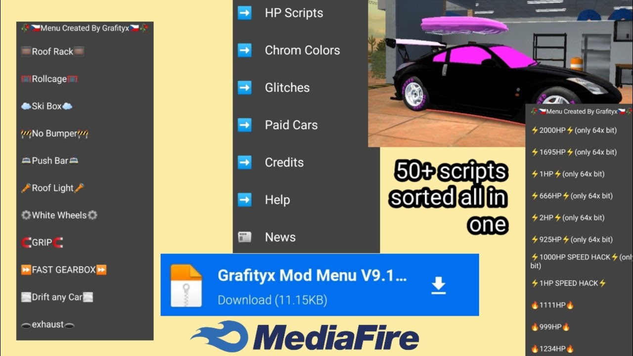 Car Parking Multiplayer Mod Menu Script [50+ scripts,sorted,all in one ...