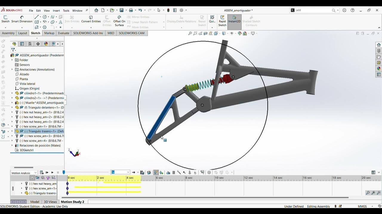 SOLIDWORKS Student Edition Academic Use Only ASSEM amortiguador 2023 05 23 20 02 22 YouTube