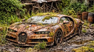 Abandoned Bugatti Chiron Full Restoration | Satisfying ASMR Transformation (4K) Bugatti Restoration Blue And White